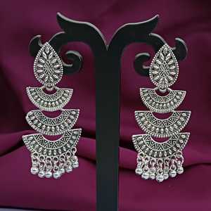 Ensemble de boucles d'oreilles de mariée tribales en couches oxydées indiennes grossiste de boucles d'oreilles indiennes bijoux pour femmes - Product Image 2