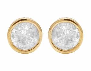 Pendientes redondos de moissanita en oro blanco Diseño clásico de solitario Joyería hecha a mano brillante para uso diario o formal - Product Image 2