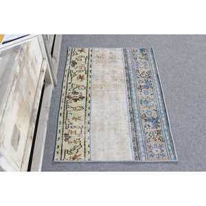 Petit tapis turc 2,3x3,2 pieds (70x97 cm), tapis en laine vintage bleu camouflage - Product Image 3