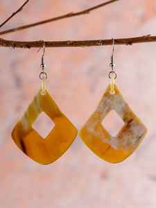 Pendientes de gota vintage artísticos de material de cuerno natural con estilo religioso geométrico de perlas y diamantes para fiestas - Product Image 4