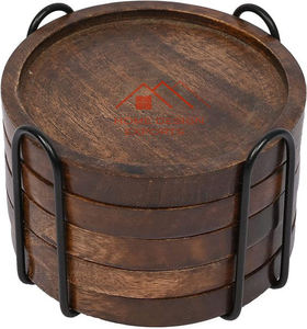 2025 <b>Table</b> Decor Wooden <b>Coasters</b> for Home Hotel and Restaurants Decor Use Wooden <b>Coaster</b> With Stand at Wholesale Rate - Product Image 6