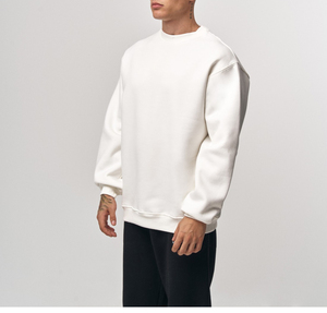 Sweat-shirt à col rond en molleton de coton avec logo personnalisé, taille XS pour homme, doublé, pour la salle de sport, le sport, le fitness, décontracté, streetwear d'hiver, écologique, rapide - Product Image 4