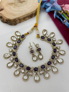 Ensembles de colliers à polki victoriens de haute qualité pour femmes et filles parfaits pour les mariages, les fêtes Colliers de luxe Premium Polki Stones - Product Image 2