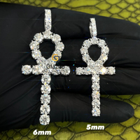 Nouveau Pendentif Croix Entièrement Sertie de Diamants, Taille Brillant, Diamants de Laboratoire 7 TCW Pureté VVS, Or Blanc 10K, Unisexe, Idéal pour les Fêtes