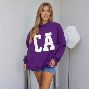 Sweat-shirt à col montant oversize pour femme, en polaire d'hiver, décontracté, ample, chaud, doux et confortable - Product Image 1