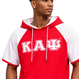 Kappa Alpha Psi Tech Short Sleeve <b>Hoodie</b> <b>Red</b> Greek Letters Athletic Fraternity Pullover - Product Image 6