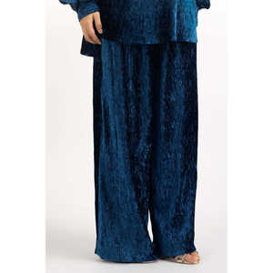 Conjunto de 2 Piezas de Terciopelo Arrugado Informal para Mujer, Modelo IPST-55162, con Capucha, Corte Holgado, para Verano y Otoño - Product Image 5