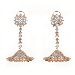 ต่างหูเพชร Jhumki แบบอเมริกัน420879ชุบโรสโกลด์ดีไซน์ตลาดล่าสุด - Product Image 1