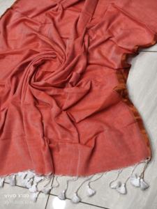 Sari de Algodón JORI BODER MAL, Tejido Liso Teñido, Ecológico, Ligero, para Bodas de Niñas - Product Image 5