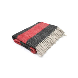 ผ้าห่มทอลายก้างปลาสีแดงและสีฟ้า - Product Image 3