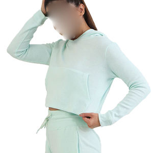 Femmes nouvelle mode brodé imprimé sweat à capuche automne hiver Sport hauts pullover manteau court haut court capuche femme - Product Image 3