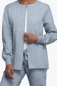 Chaqueta médica unisex con frente a presión y mangas largas Uniforme de salud profesional - Product Image 4