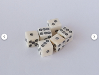 Dés de jeu cubiques en os de buffle blanc poli, faits à la main, de haute qualité, 10 mm, design personnalisable, écologiques, naturels et sur mesure