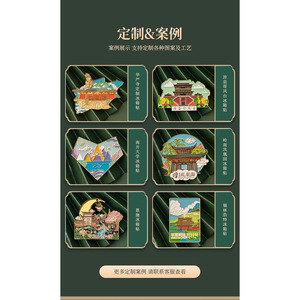 Custom Metal Fridge Magnet Souvenir Personalized Travel Gift Chinese Style Museum Architecture Design - Product Image 3