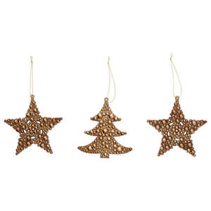 Decoración exclusiva para árbol de Navidad, cobre, hierro, Metal grande, Estrella y árbol en forma de adorno colgante de lujo, diseño moderno personalizado - Product Image 3