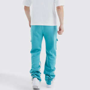 Hot Selling Men's Flared Joggers Custom Cotton Material Top Design with <b>Elastic</b> <b>Waist</b> Closure Customizable Logo - Product Image 5