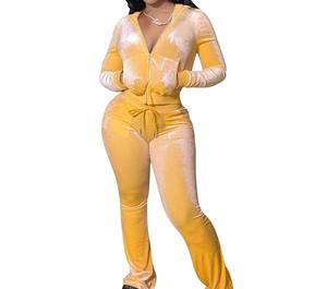 2025 trajes de sudor de algodón 100% para mujer Premium nuevos chándales elegantes con capucha y cremallera diseño personalizable transpirable conjunto de 2 piezas - Product Image 4