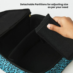 Estuche organizador de tela de nailon 100%, caja de maquillaje para artículos de tocador, bolsa de maquillaje de cuero de viaje al por mayor con estampado de leopardo Real - Product Image 5