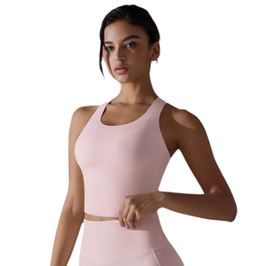 Nouvelle arrivée Top tendance Hauts de yoga pour femmes Motif solide avec logo personnalisé Meilleur vente en gros Personnalisé de haute qualité Les plus exigeants - Product Image 1