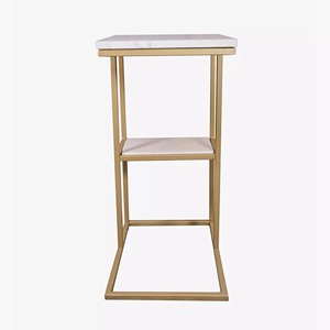 Table d'appoint moderne en verre de forme carrée avec base en métal, parfaite pour le salon, le café, le bureau et les espaces élégants de l'Inde - Product Image 2