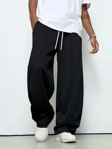 Men's heavy breathable sports jogging pants <b>elastic</b> drawstring <b>waist</b> loose straight casual <b>trousers</b> thick men's sweater pants - Product Image 6