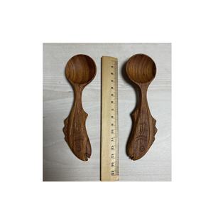 Meilleure vente sculpté à la main torsadé Acacia bois cuillère à salade ensembles d'outils de cuisine fête mariage vaisselle maison fête Restaurant cadeaux - Product Image 4