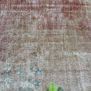 Turkish 5.2x9.8 ft Rug, Large Vintage Rug, <b>Brown</b> Red Camouflage <b>Wool</b> Rug - Product Image 5