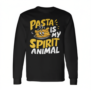 Camiseta de manga larga para fiesta temática de pasta, con la frase 'La pasta es mi animal espiritual', ropa promocional - Product Image 2
