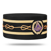 Nuevo gorro de corona de Comandancia DE LOS Caballeros Templarios del Gran Maestro más eminente del pasado de alta calidad-Terciopelo púrpura y blanco