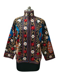 Handmade Multicolor Suzani Embroidered Cotton <b>Jacket</b> for Women Breathable Floral Design Handcrafted Artisan Women's <b>Jacket</b> - Product Image 2