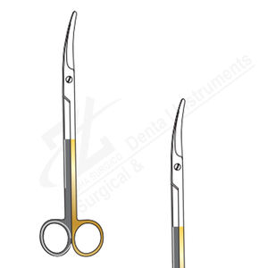 Ciseaux Parametrium 225 mm de long en acier inoxydable, manuels, Supercut, un doré, un noir, légère courbure, fabriqués au Pakistan - Product Image 1