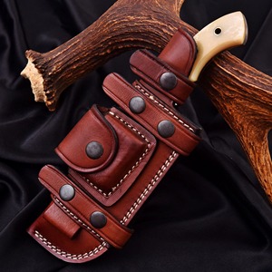 Cuchillo de Caza Damasco de la Mejor Calidad, Hecho a Mano con Acero Damasco y Mango de Hueso Blanco - Product Image 6