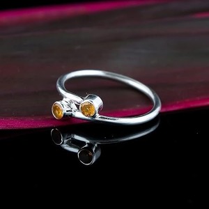 Natural <b>Citrine</b> Ring Handmade 925 Solid Sterling Silver Yellow Color Round Shape 925 Silver Stamped Handmade Silver <b>Jewelry</b> Ring - Product Image 4