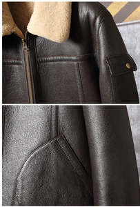 Chaqueta de Piel de Oveja Cálida y Acogedora, Corte Relajado, Opción de Marca Personalizada, para Hombre, Estilo Invernal, Looks Cómodos y para Uso Diario - Product Image 4