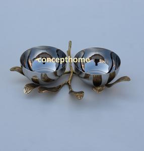 Cuenco Decorativo, Pieza de Diseño Atemporal, Hecho a Mano con Filigrana Dorada, Trabajo Artesanal de Primera Calidad, Acero Inoxidable Seguro para Microondas - Product Image 1