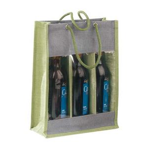 Bolsa de botella de vino con cordón de lona de alta calidad, mejor precio, funda de bolsa de regalo de yute para regalo de botella de vino - Product Image 2