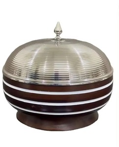 Calentador de alimentos de tendencia industrial, utensilios de mesa, cazuelas de madera y acero asequibles con tapa, calentador de alimentos clásico más vendido - Product Image 2