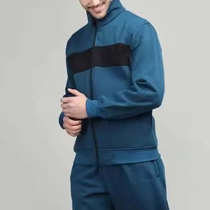 ชุดกีฬา100% โพลีเอสเตอร์แฟชั่นสำหรับผู้ชายชุดวิ่งออกกำลังกายพิมพ์ลายสีพื้นสำหรับฤดูใบไม้ผลิและออกกำลังกายชุดวอร์มสำหรับผู้ใหญ่ - Product Image 4