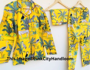 ชุดนอนผ้าฝ้ายชุดสําหรับผู้หญิงพิมพ์สัตว์ชุดราตรีแสงอ่อนพิเศษฤดูร้อนสวมใส่ชุดกับกางเกงขาสั้นชุด - Product Image 2