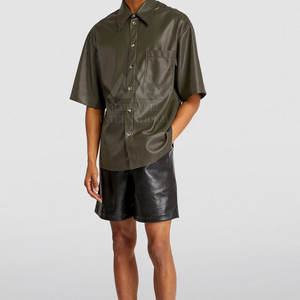 Chemises en cuir pour hommes de haute qualité, taille personnalisée, vêtements de mode en gros, chemises en cuir pour hommes - Product Image 3