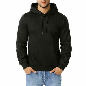 Vente en gros de sweats à capuche noirs pour hommes, 100% coton, respirants, confortables, élégants, vêtements décontractés pour l'hiver, service OEM personnalisable - Product Image 2