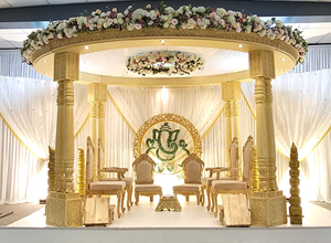Décoration de mandap de mariage unique et éblouissante, personnalisable, tendance, en bois, mandap de mariage DST Exports, ensemble de mandap de la meilleure qualité, États-Unis - Product Image 6