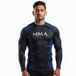 MMA personnalisé Impression HD Compression Rash Guard Manches courtes et complètes Grappling Performance Wear kimono de jiu jitsu - Product Image 2