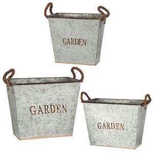 Seau de jardinière galvanisé décoratif avec graphique dessiné à la main pour améliorer la décoration rustique de jardin et de porche de chalet - Product Image 6