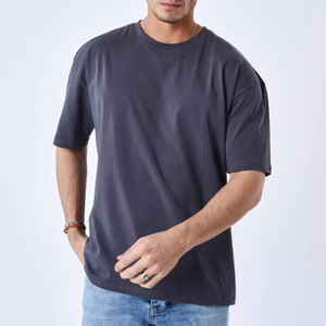 Men's Light <b>Pink</b> Solid Color Short Sleeve O-Neck Oversized Casual T-Shirt 100% Cotton Jersey Knitted <b>Plain</b> Dyed - Product Image 6