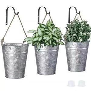 Maceta de pared de Metal galvanizado hecha a mano maceta de jardín duradera para flores perfecta para exportación al por mayor de La India - Product Image 2