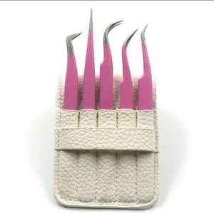 Pinzas de Acero Inoxidable Profesionales de Alta Calidad con Punta de Fibra para Extensión de Pestañas, Logotipo Personalizado, 90 Unidades, Duraderas y Precisas - Product Image 2