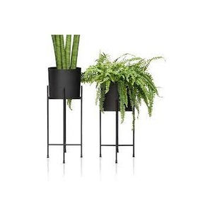 Support de plantes moderne de luxe en fer, pot à fleurs sur pied, revêtement noir en poudre, pour maison et hôtel. - Product Image 1