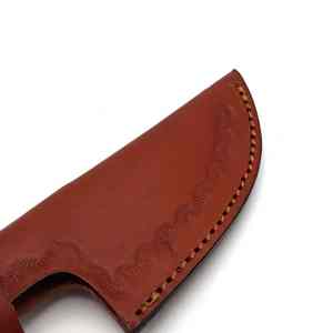 Cuchillo desollador de acero de Damasco hecho a mano con Funda de cuero y mango de madera personalizado al por mayor para cazar compatible con OEM - Product Image 3