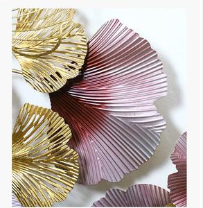 Meilleure qualité nouveau fait à la main cramoisi doré entrelacé Floral métal mur Art Unique intérieur décoration de la maison huile toile Support Base - Product Image 2